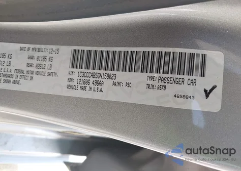 2016 Chrysler 200 Limited from USA, damaged, VIN 1C3CCCAB5GN159023